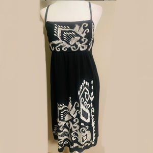 INC Embroidered Black Dress